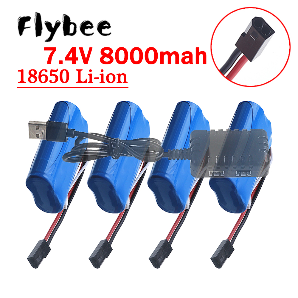 Rc Hobby Parts - (5500 Plug) 18650 7,4V 8000mAh Akku,