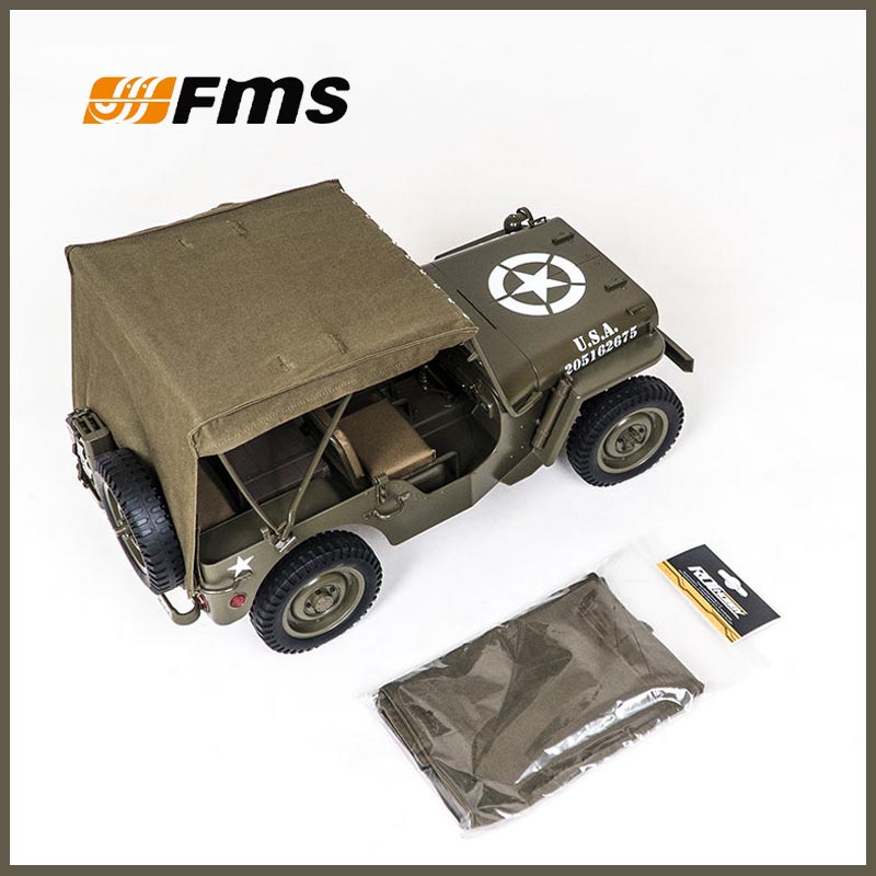 Rc Hobby Crawler - FMS 1/12 C1167 Leinwanddach für Willys