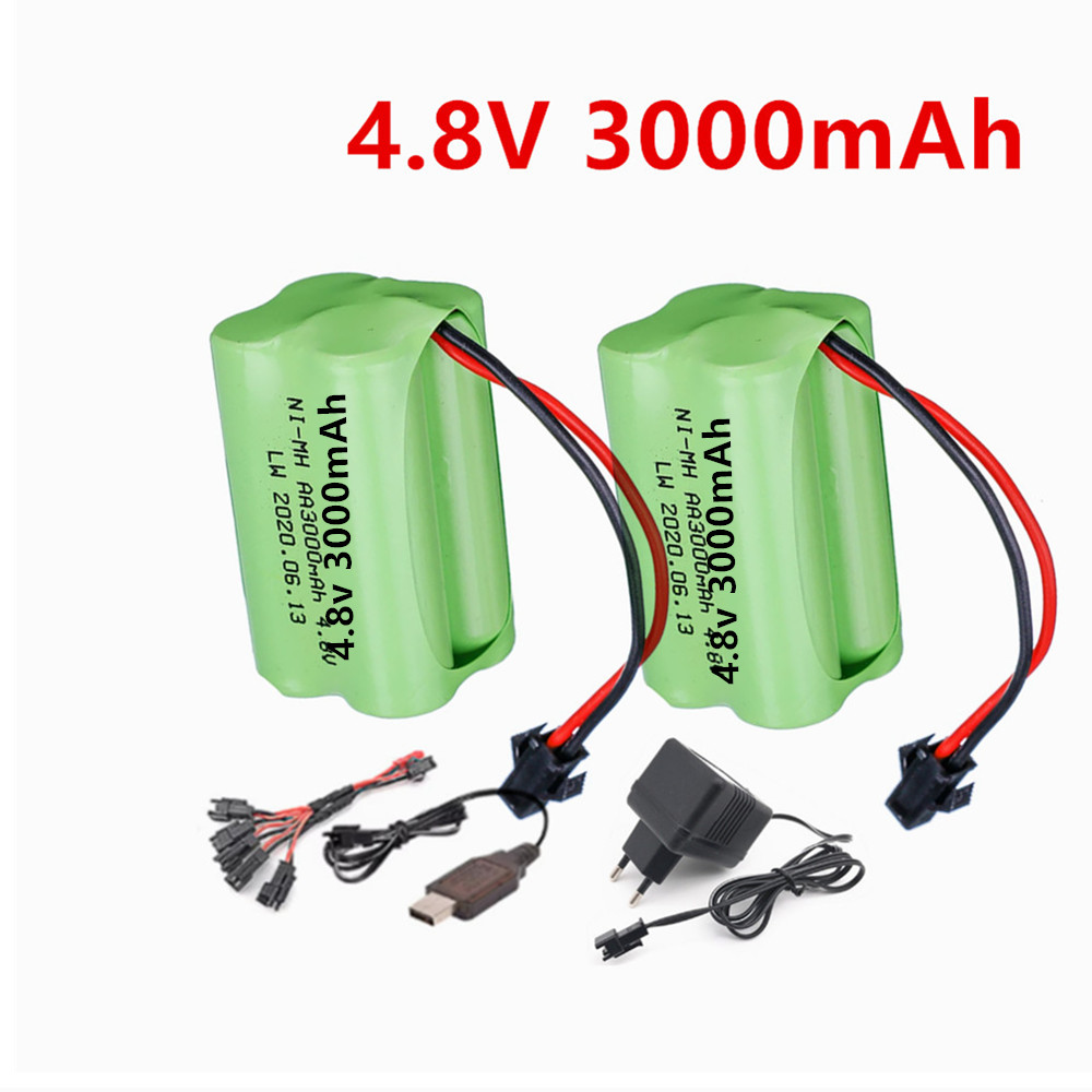 Rc Hobby Charger - 4,8V 3000mAh Wiederaufladbarer Akku und Ladegerät